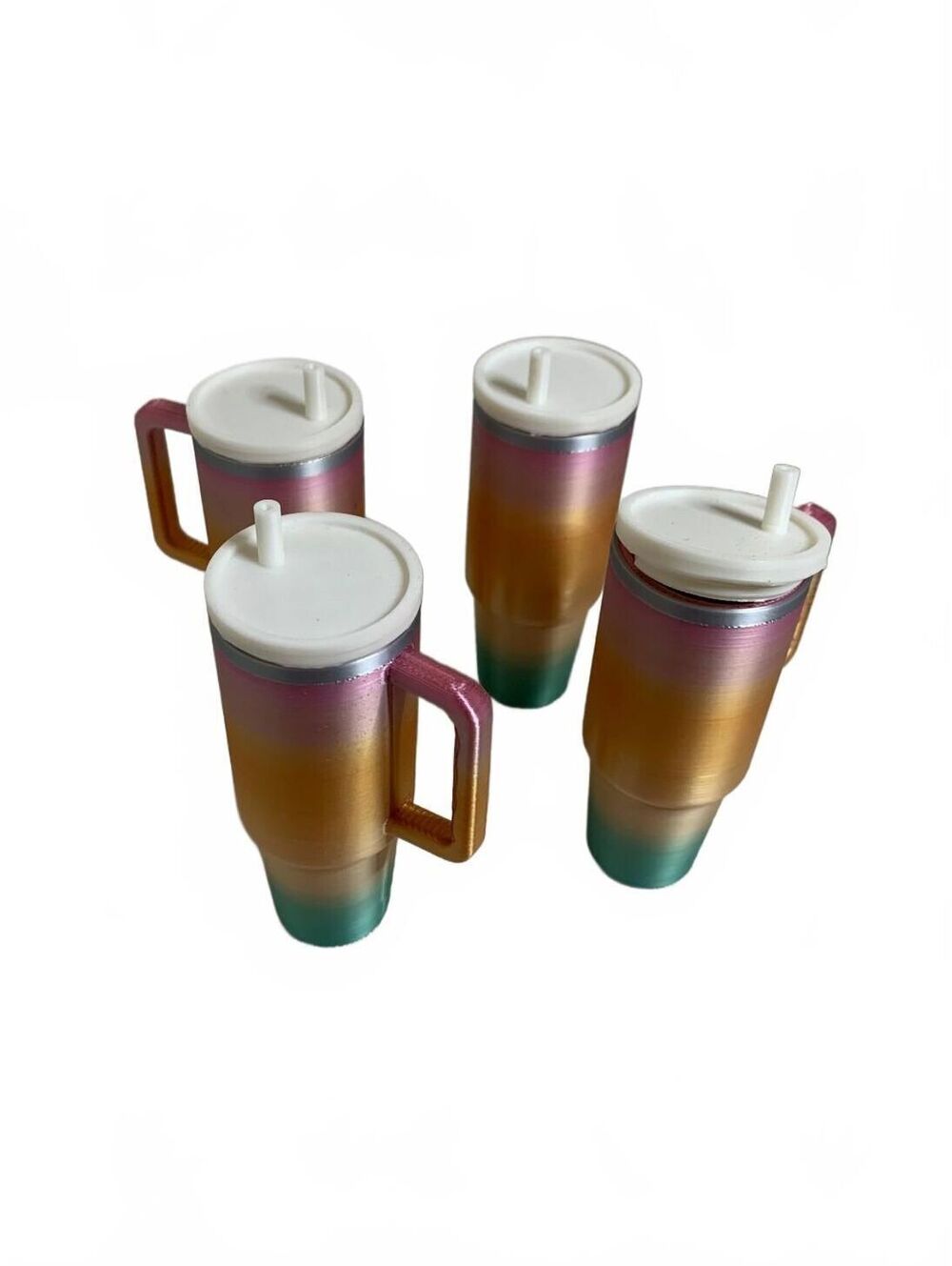 Set of (4) 3-D Printer Gradient Color Mini Tumblers 4" x 1.5"